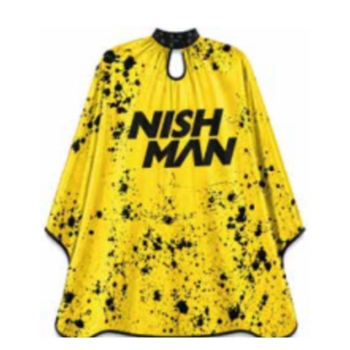 Capa de corte Nishman amarilla con manchas negras 150 x 180 cm talla 2XL