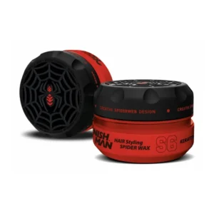 Cera para cabello Nishman Aqua Spider S6 de 150 ml, presentación roja y negra sobre fondo blanco