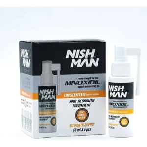 Minoxidil Nishman 5% caja x 6 frascos de 60 ml con aplicador