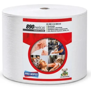 Paños desechables Pro-Wipes rollo x 890 paños (25 x 34 cm)